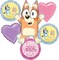 Bingo and Bluey Girl Birthday Party Supplies Foil Balloon Bouquet Decorations 6pc